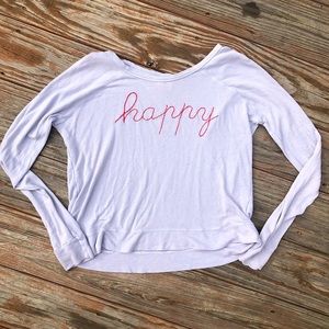 Sundry Lavender ‘happy’ Sweater Shirt| size 0